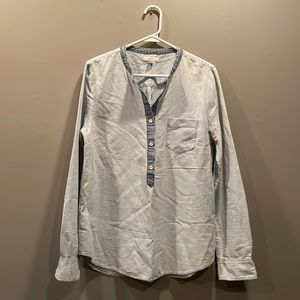 🔷J. CREW🔷Denim trimmed 2/3s button down